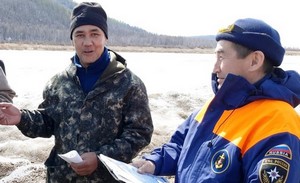 Нижняя кромка ледохода на Лене наблюдается ниже села Крестовского